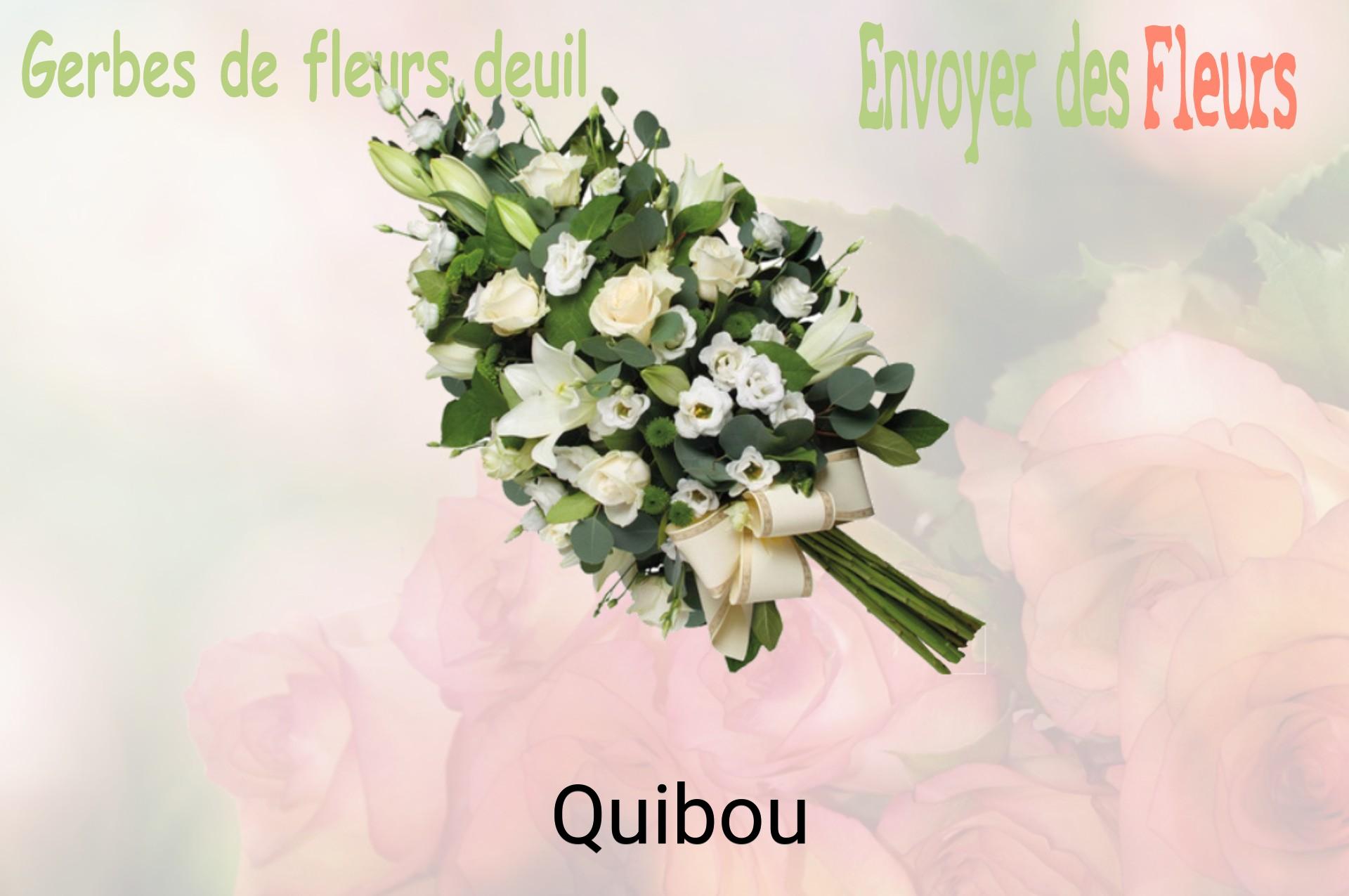 Gerbe de fleurs de deuil livrée à Quibou